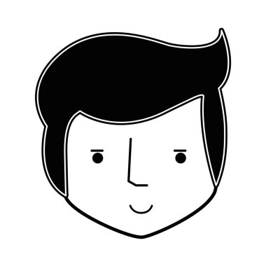 mutlu bir adam baş ve güzel yüzü kontur, illüstrasyon vektör