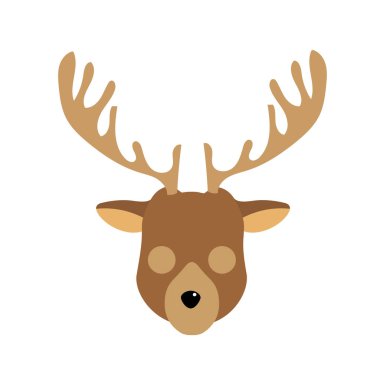 Elk vahşi sevimli hayvan vektör çizim kafa
