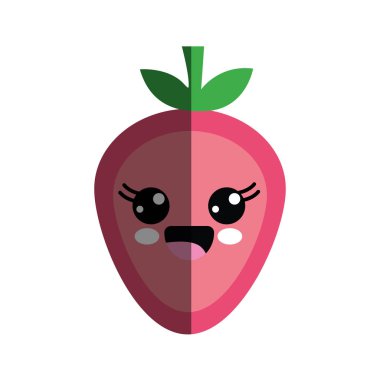 Kawaii güzel mutlu çilek kutsal kiþilerin resmi, vektör çizim