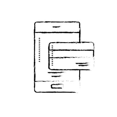 Smartphone teknoloji bilgi büyüteç vektör çizim ile rakam