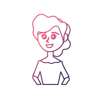 satır mutlu gelin saç modeli ve zarif elbise vektör çizim ile