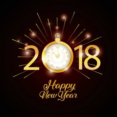 Mutlu yeni yıl ve kutlama tema vektör çizim saatinde