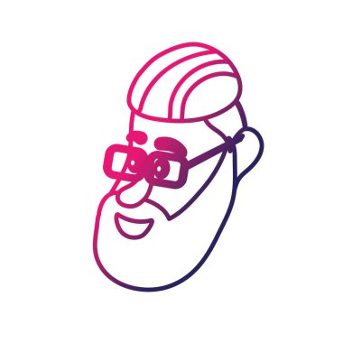 satır avatar adam yüz saç modeli tasarım vektör çizim ile