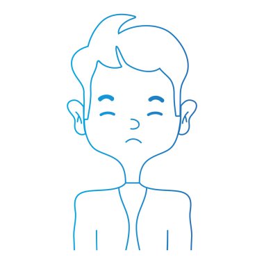 satır uykulu adam şık kıyafetler ve saç modeli vektör çizim