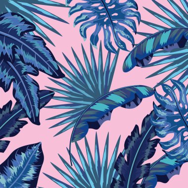 doğal tropikal bitki arka plan vektör çizim bırakır.