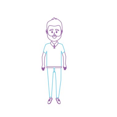 çizgi adam tişört ve pantolon tasarım vektör çizim ile