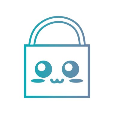 satır kawaii şirin ihale asma kilit güvenlik vektör çizim