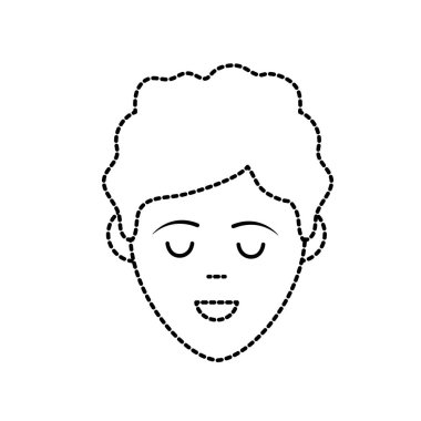 Şekil avatar adam yüz haistyle tasarım vektör çizim ile noktalı