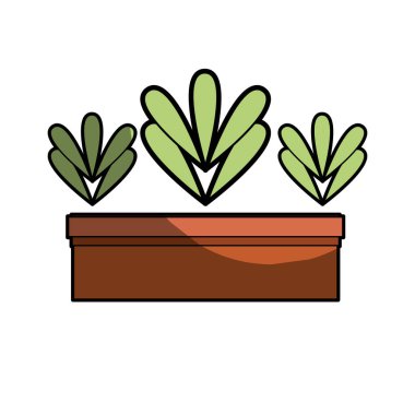 ile ekolojik bitki saksı vektör çizim içinde bırakır