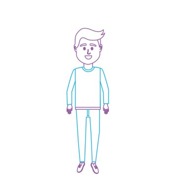 çizgi adam tişört ve pantolon tasarım vektör çizim ile