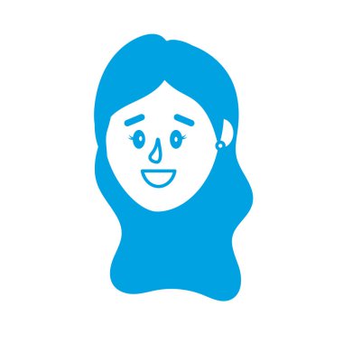 siluet avatar kadın baş saç modeli tasarımı ile illüstrasyon vektör