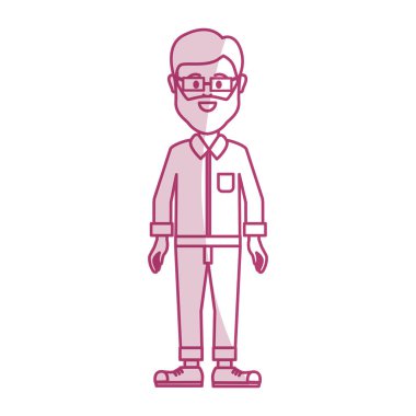 gömlek ve pantolon rahat bez, vektör çizim adamla siluet