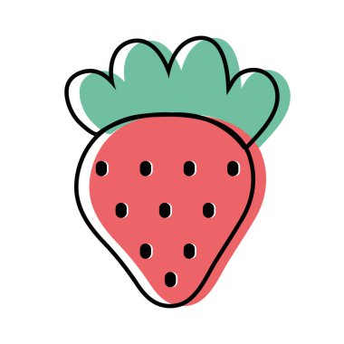 protein beslenme vektör çizim ile lezzetli çilek meyve