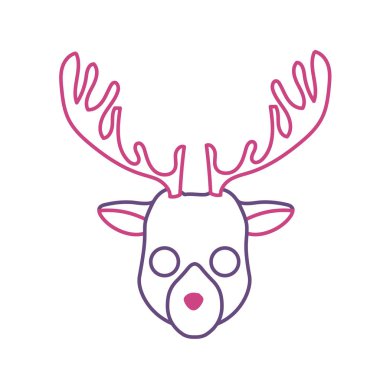 siluet elk vahşi sevimli hayvan vektör çizim kafa