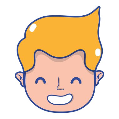 şirin adam kafa saç modeli tasarımı ile illüstrasyon vektör