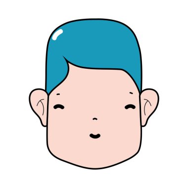 adam başı yüz ve saç şekli vektör çizim ile