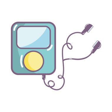 müzik, vektör çizim dinlemek için kulaklık ile mp3 çalar