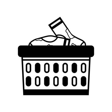 kontur sepet tasarımı vektör çizim içinde kirli giysiler ile