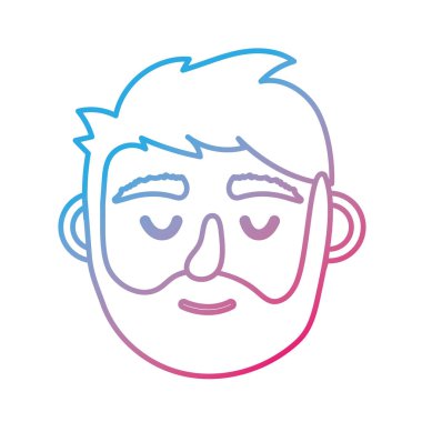 çizgi adam merkez kapalı gözler ve saç modeli vektör çizim