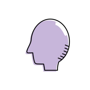 siluet yan adam kafa vektör çizim tasarım