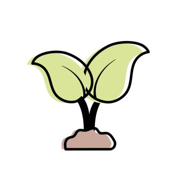 güzel bitkiler doğal ekoloji vektör çizim yere ile