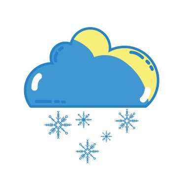 kar ve soğuk hava vektör çizim ile şirin bulut