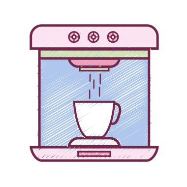teknoloji kahve makinesi elektrikli mutfak gereçler vektör çizim