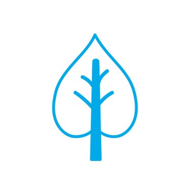 siluet güzellik ekolojik ve doğal ağaç simge vektör çizim