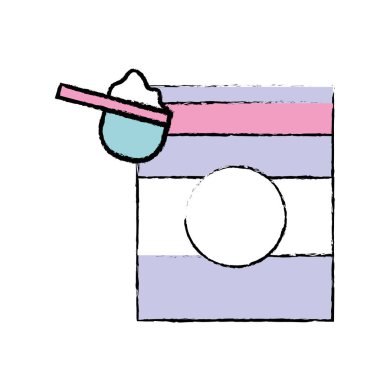 temiz giysiler vektör çizim kutusunda güzel deterjan