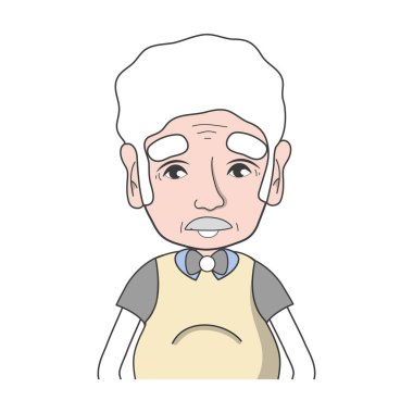 Yaşlı adamla saç modeli ve rahat kıyafetler vektör çizim