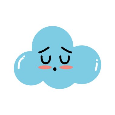 Kawaii şirin ihale bulut hava vektör çizim