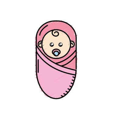 şirin bebek emziği tasarım ve battaniye vektör çizim ile