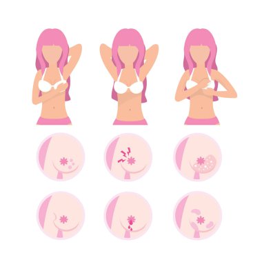 meme kanseri hastalık bakım destek vektör çizim