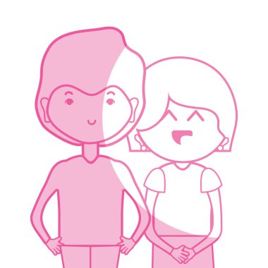 illüstrasyon siluet güzellik çift ile birlikte saç modeli tasarım vektör