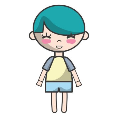 ihale erkek çocuk pijama ve saç şekli vektör çizim ile