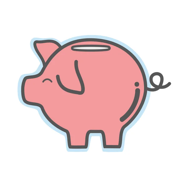 Świnia Ikonę Zapisz Pieniądze Waluta Ilustracji Wektorowych — Wektor stockowy