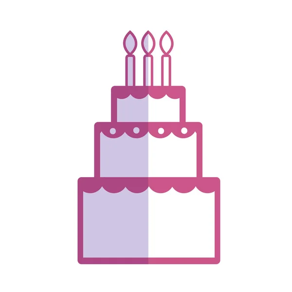 Silhueta Delicioso Bolo Feliz Aniversário Celebração Ilustração Vetorial —  Vetores de Stock