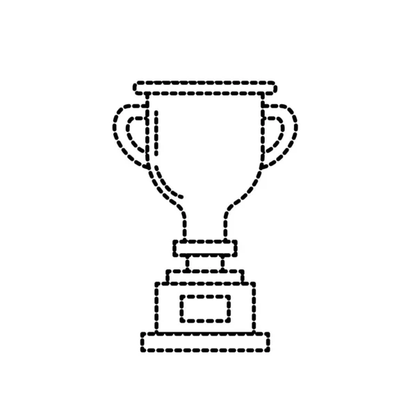Dotted Shape Prize Symbol Winner Champion Vector Illustration — Stock Vector