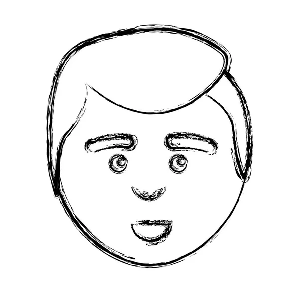 Figure Man Facial Expression Hairstyle Design Vector Illustration — Stock Vector