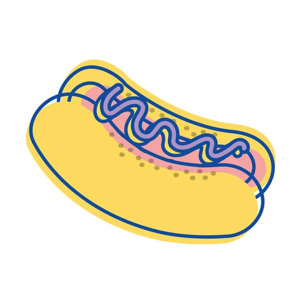 Hot Dog Icono Comida Rápida Imagen Diseño Ilustración Vectores — Vector de stock
