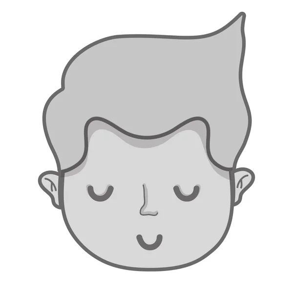 Серая Голова Симпатичного Мужчины Векторной Иллюстрацией Дизайна Причесок — стоковый вектор