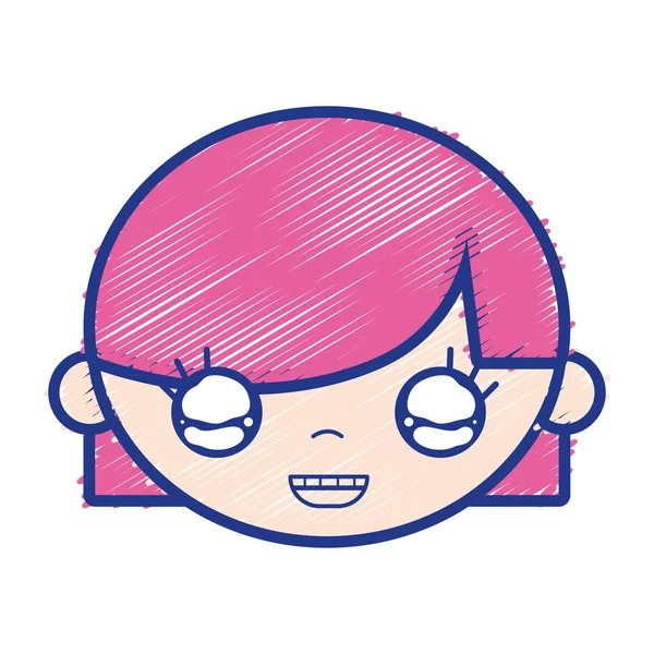 子供女の子顔髪型デザイン ベクトル イラスト — ストックベクタ