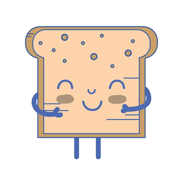 卡瓦伊可爱的招标面包营养矢量插图 — 图库矢量图片