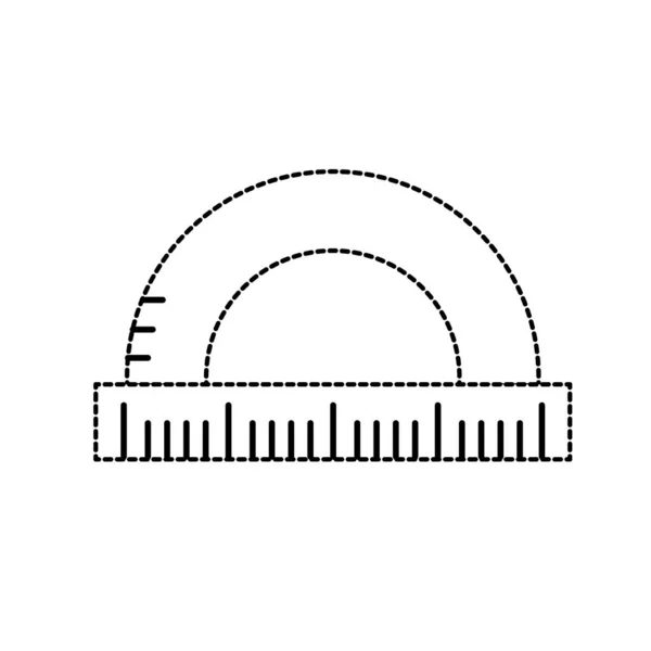 点線図形定規学校ツール デザイン ベクトル図を測定 — ストックベクタ