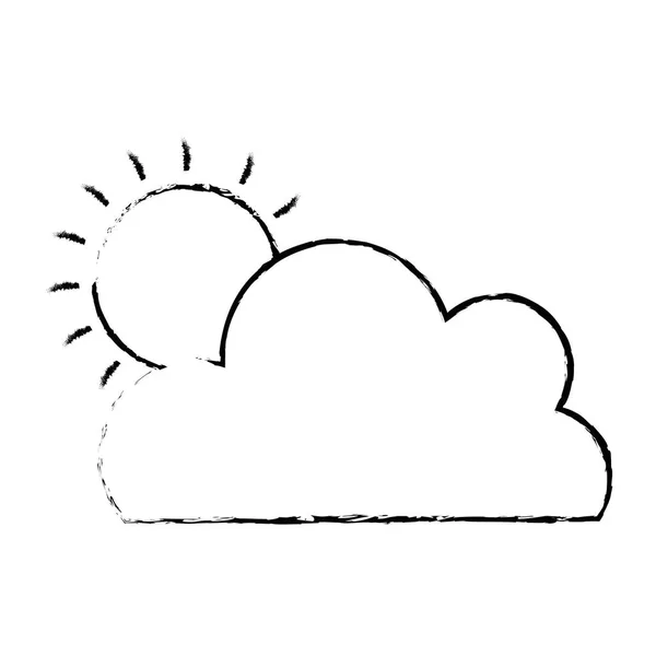 Rysunek Ładne Chmury Ilustracji Wektorowych Słońce Tropikalny Pogoda — Wektor stockowy