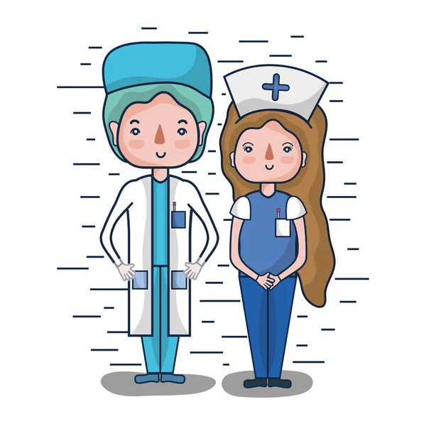 Лікар Медсестра Щоб Допомогти Людям Векторні Ілюстрації — стоковий вектор