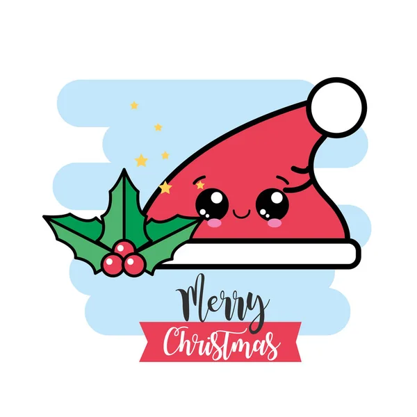 Merry Chirstmas Traditional Celebration Event Vector Illustration — Stock Vector