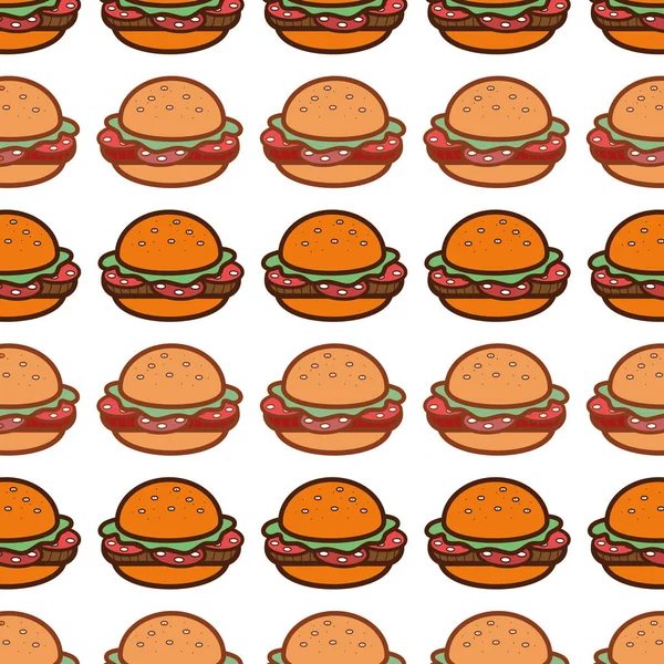 Delicioso Hambúrguer Ícone Fundo Fast Food Ilustração Vetorial — Vetor de Stock