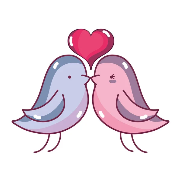Bird Dove Lover Heart Design Vector Illustration — Stock Vector