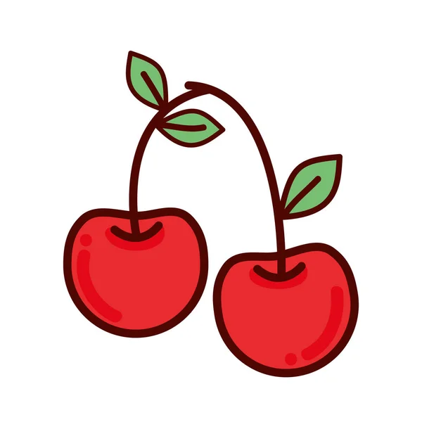 红色美味樱桃健康的果子 向量例证 — 图库矢量图片